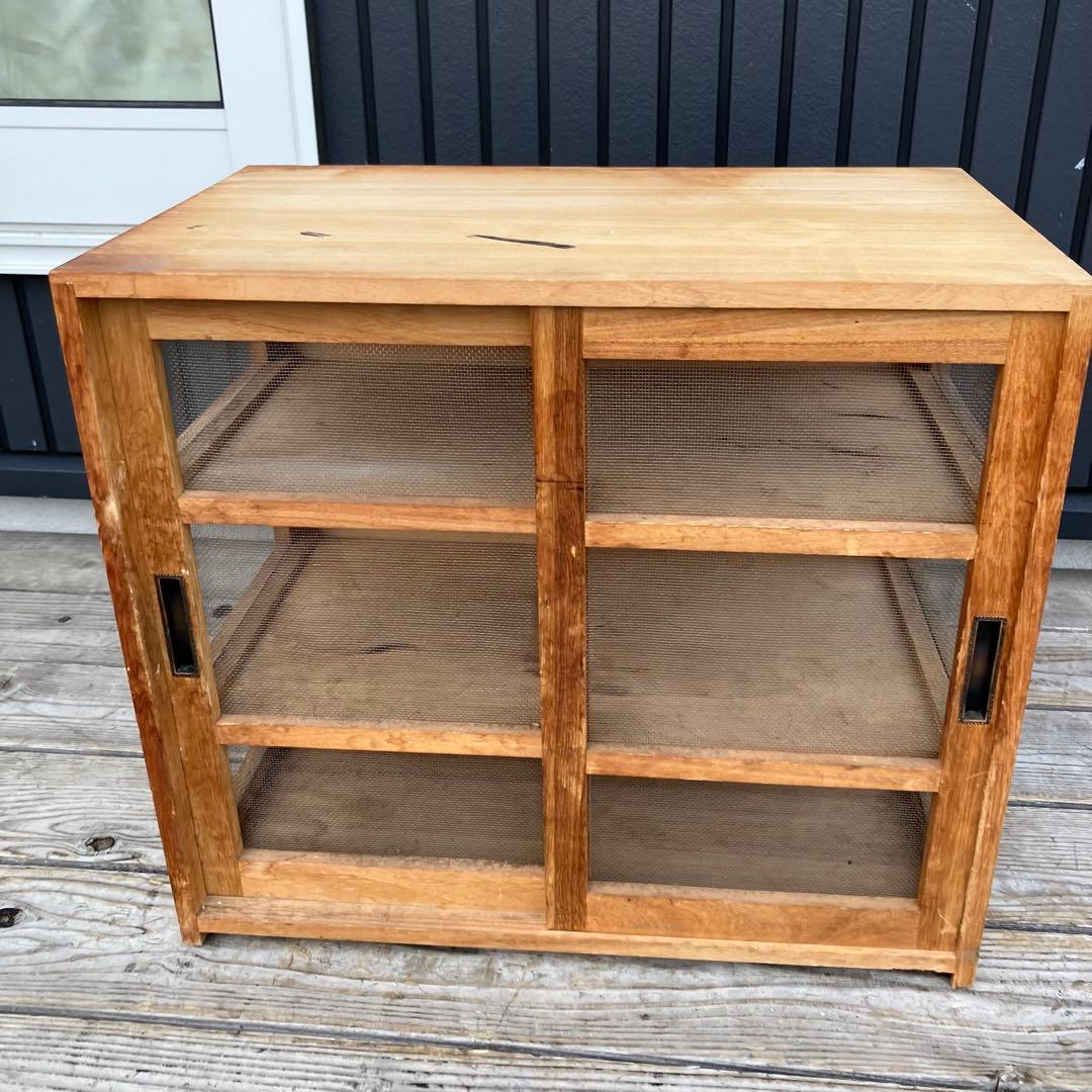 昭和レトロ アンティーク 蝿帳食器棚 キッチン収納 収納棚 網戸棚 網棚 飾り棚