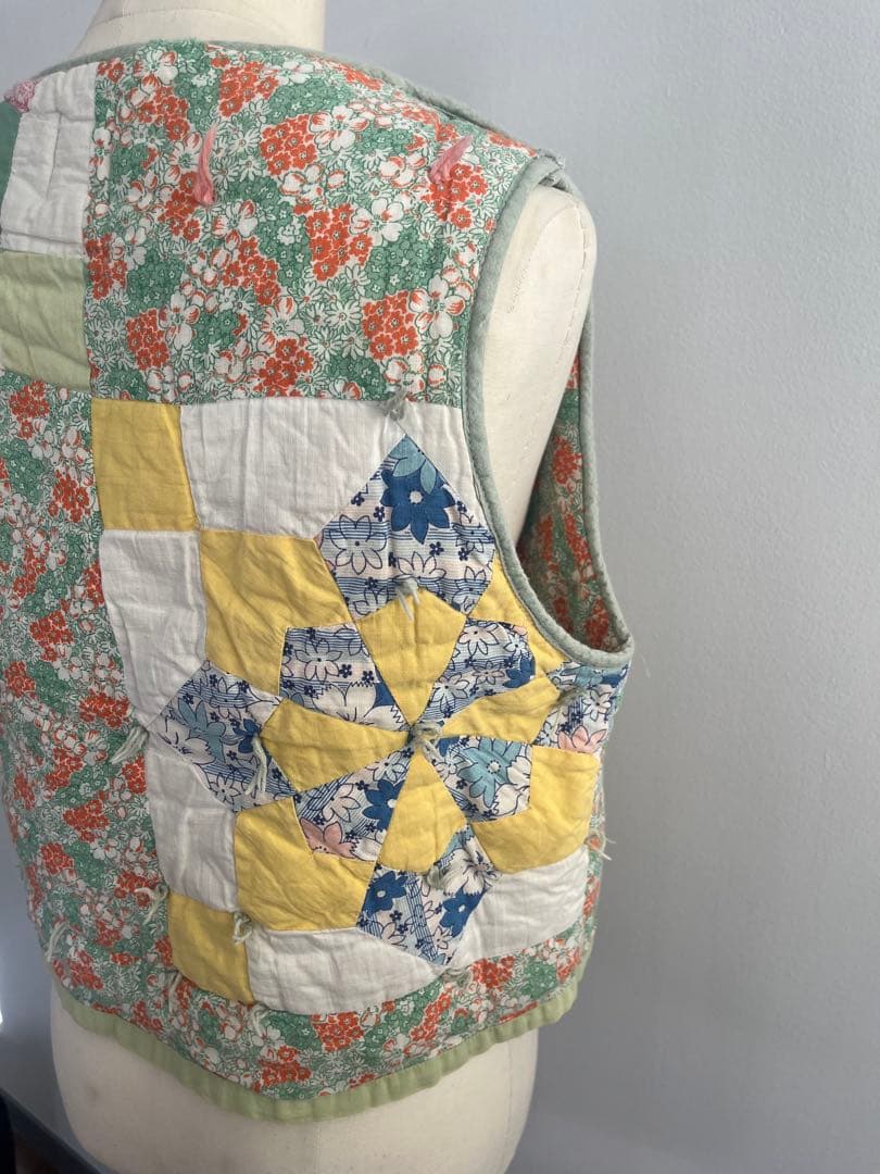 nude vintageヴィンテージ　キルト　ベスト　プルオーバー