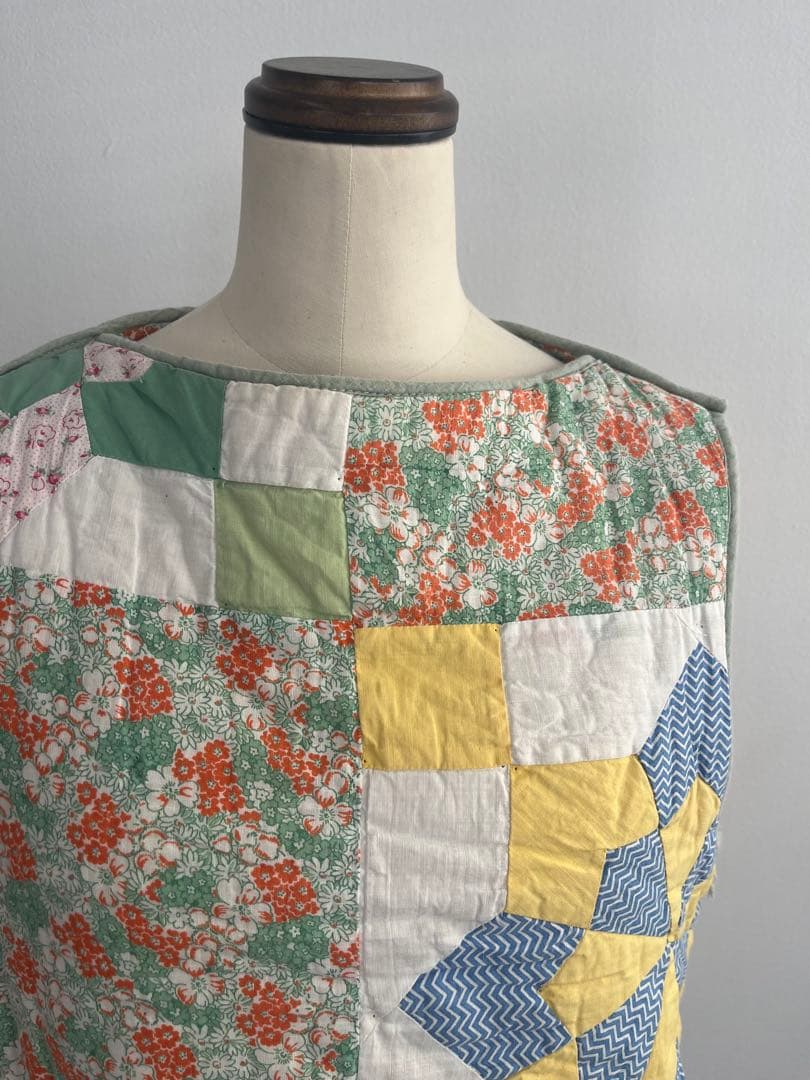 nude vintageヴィンテージ　キルト　ベスト　プルオーバー