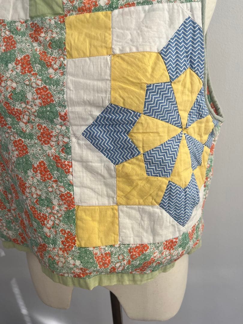 nude vintageヴィンテージ　キルト　ベスト　プルオーバー