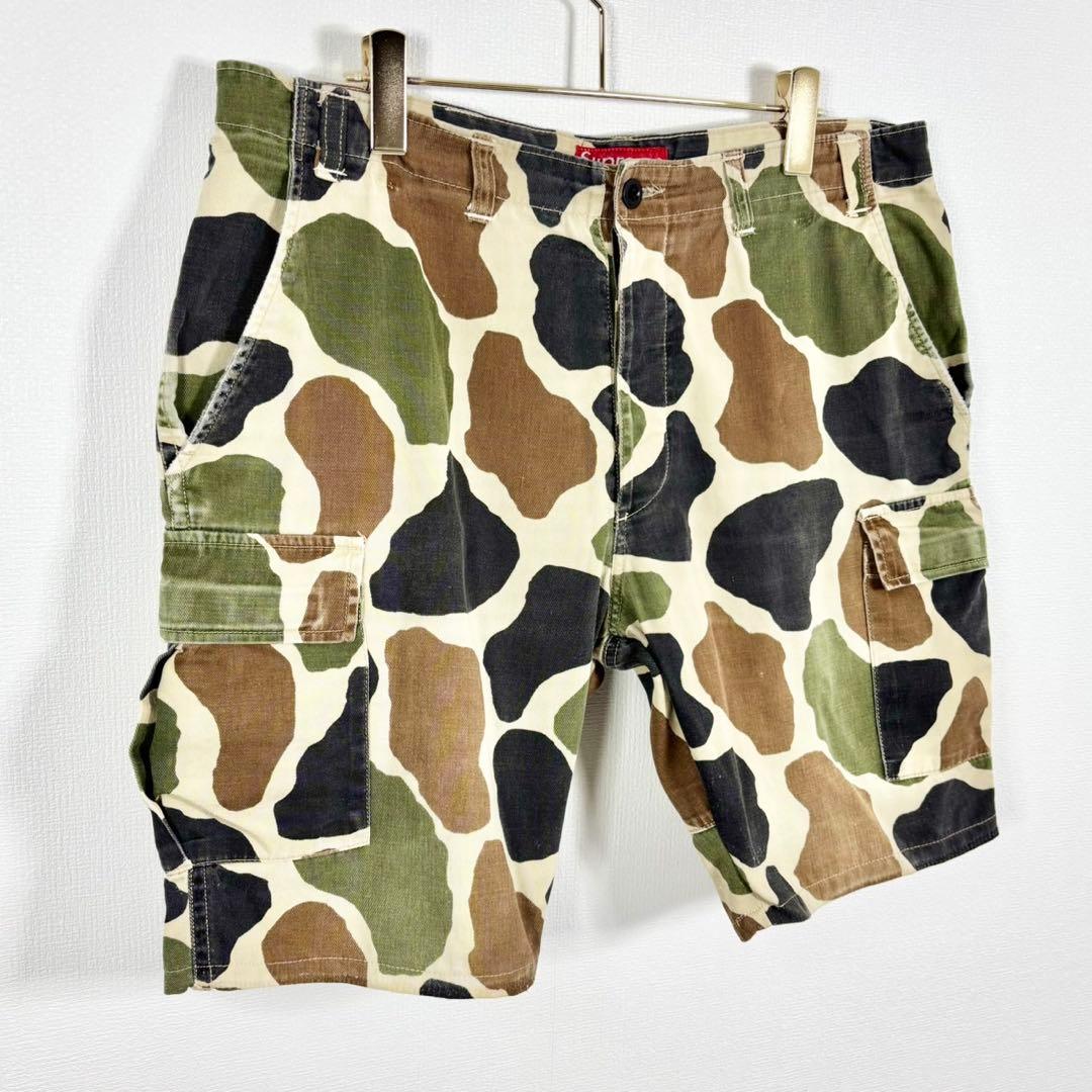 初期 Supreme カモ柄カーゴーショーツ \"ダックカモ\" ３４サイズ