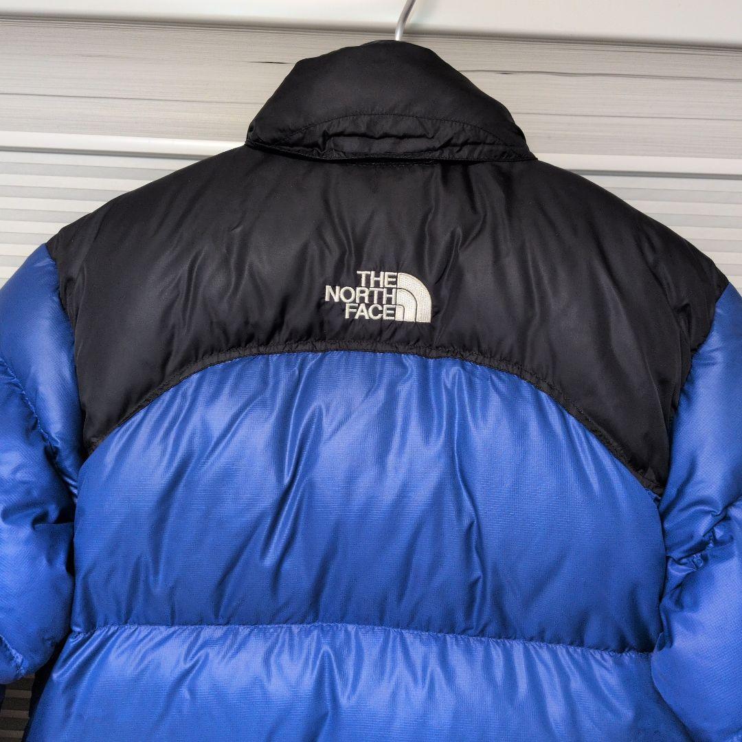 希少✨ノースフェイス ヌプシ ダウンジャケット センターロゴ 青 M