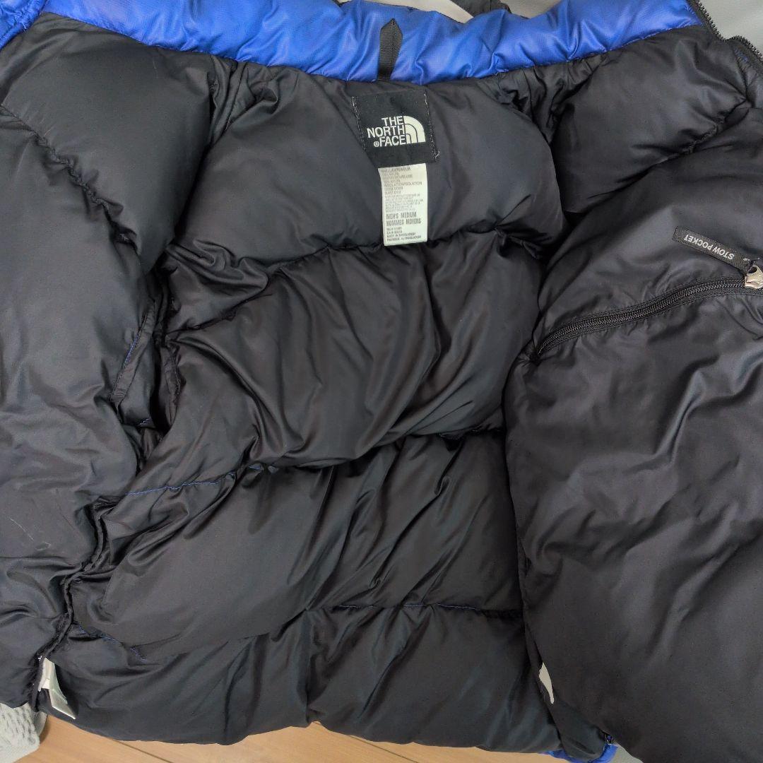希少✨ノースフェイス ヌプシ ダウンジャケット センターロゴ 青 M