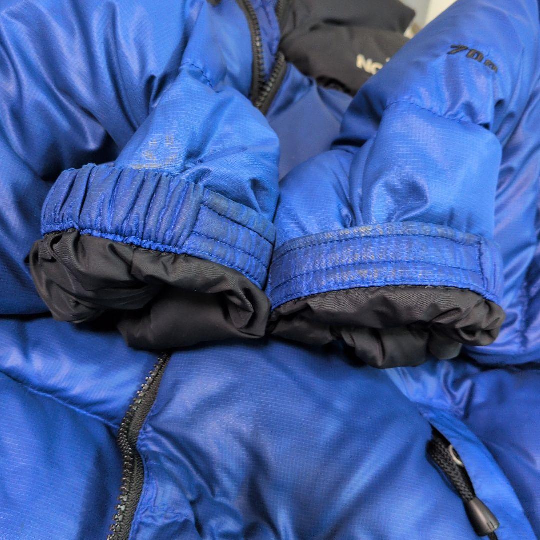 希少✨ノースフェイス ヌプシ ダウンジャケット センターロゴ 青 M