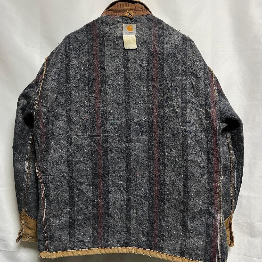 USA製 80'sカーハート ブランケット ダックジャケット カバーオール 金釦