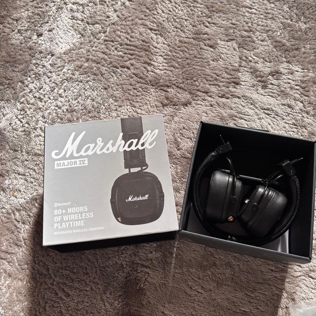 Marshall Major IV ワイヤレスヘッドホン 80時間再生 ケース付