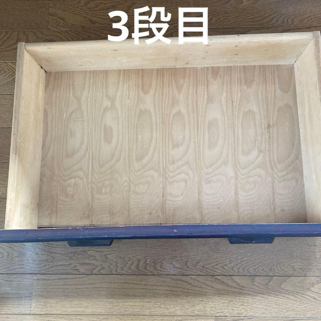 【18日までお買い得価格】天然木ラタン・タンス5段と飾り棚・希少な形