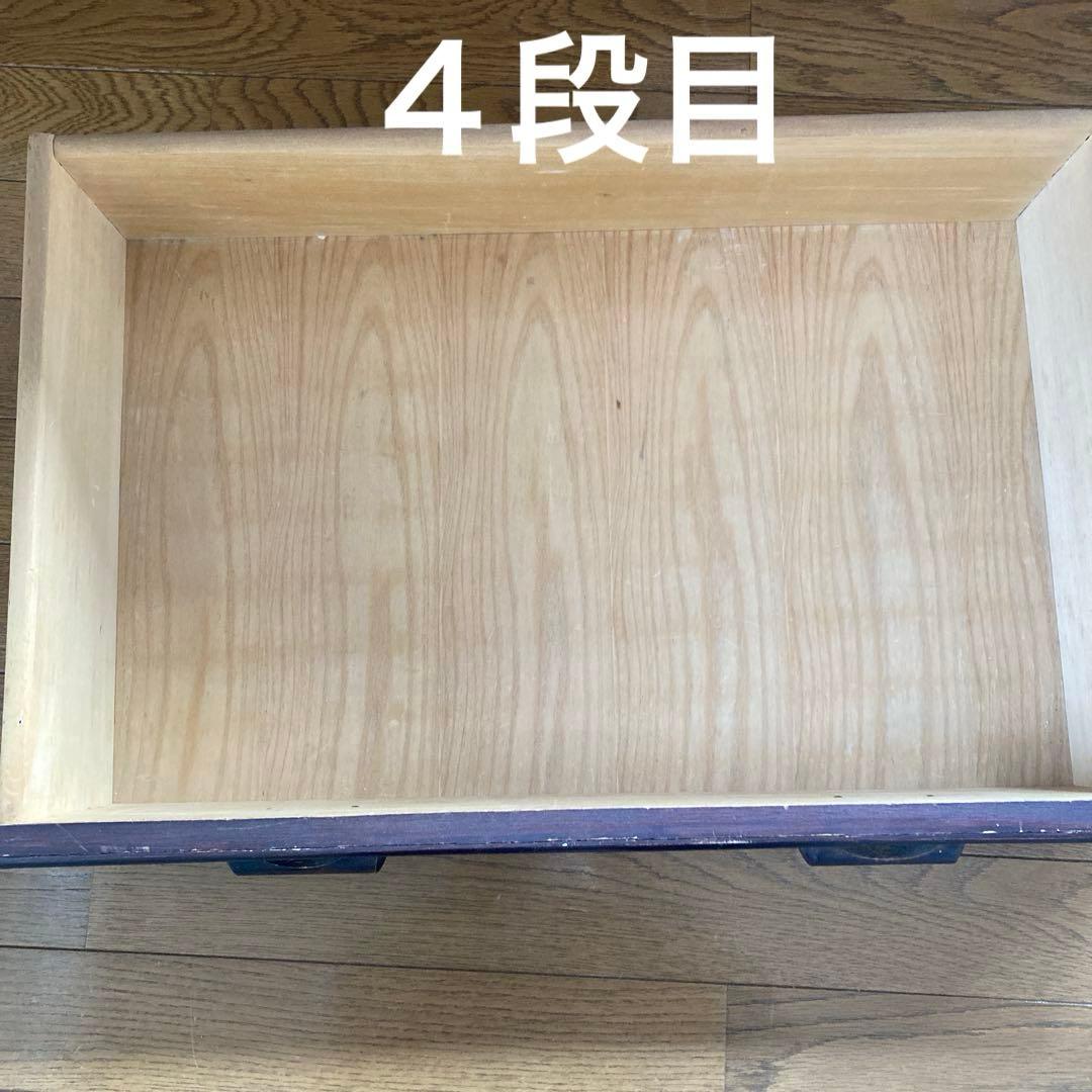 【18日までお買い得価格】天然木ラタン・タンス5段と飾り棚・希少な形