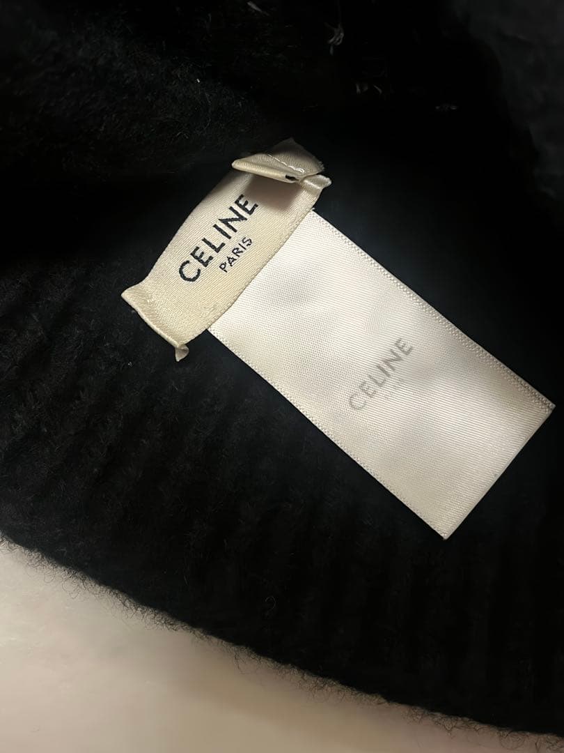 CELINE セリーヌ トリオンフ ニット帽 カシミヤ ブラック