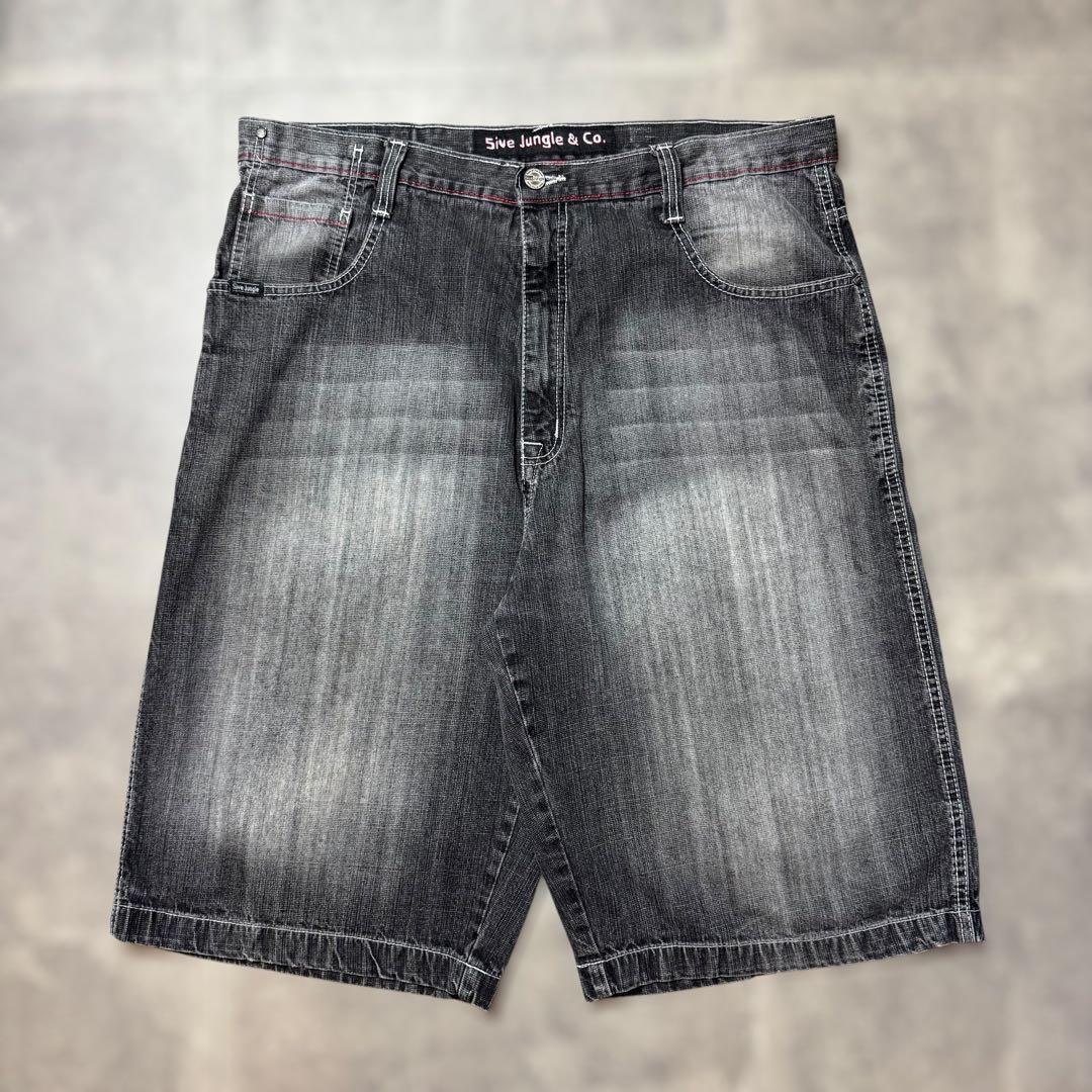 5ive Jungle &Co. W42 ブラックバギーショーツ b-boy