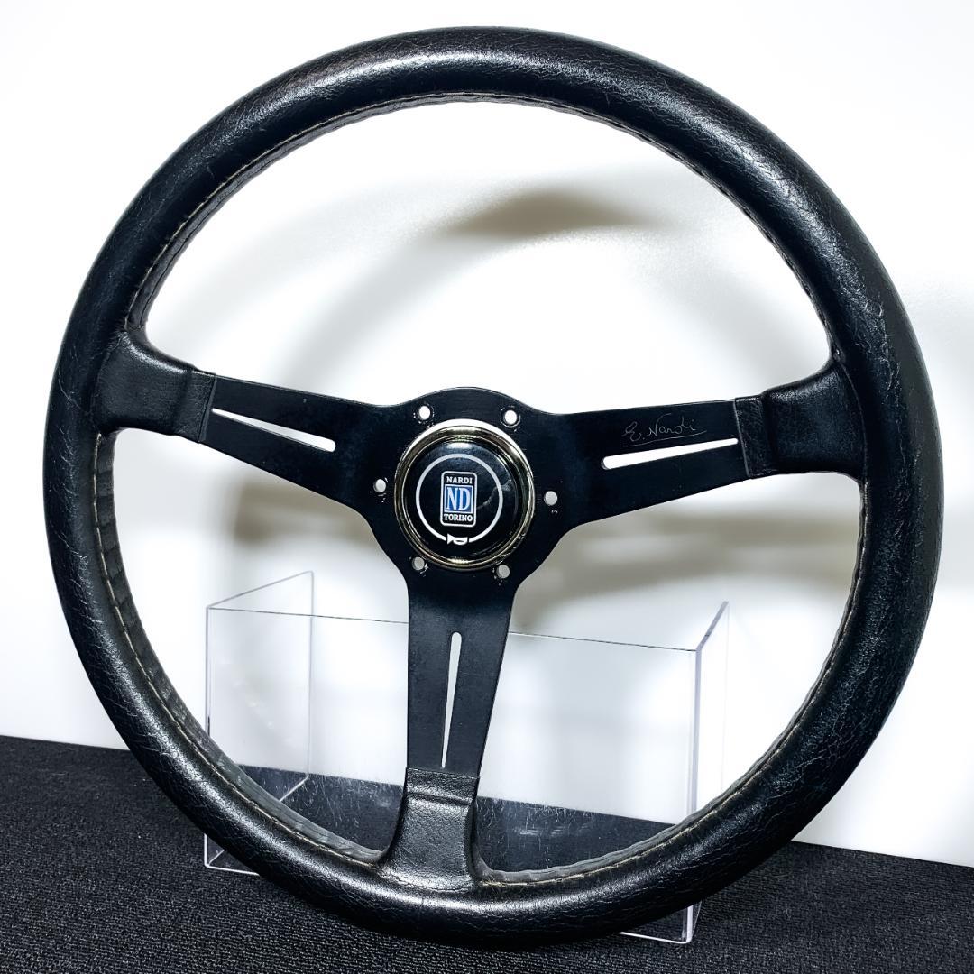 希少 オールド ナルディ クラシック レザーステアリング 新品ホーンボタンネジ付