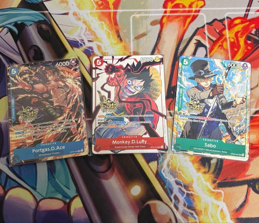 英語版ワンピースカード　3rd　anniversary 三兄弟