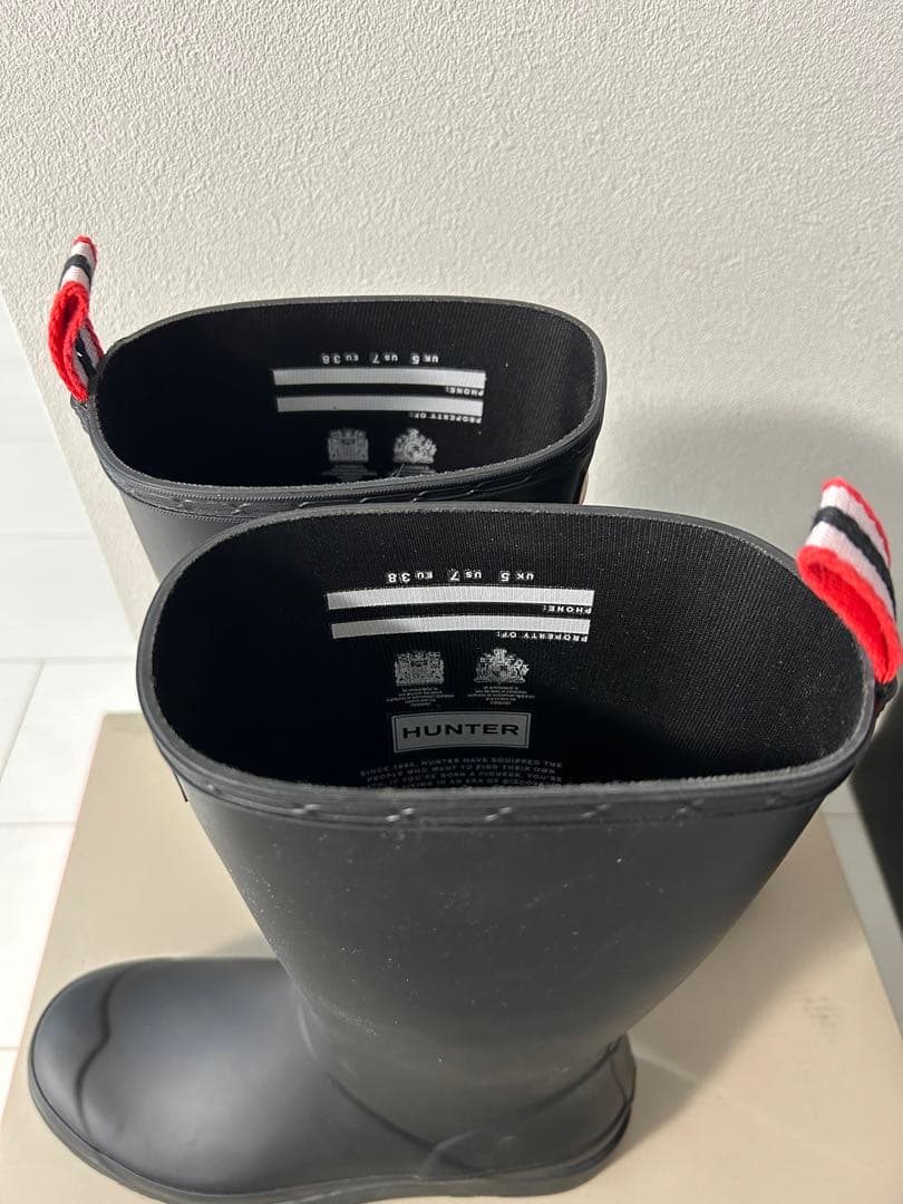 HUNTER オリジナルぺレイブーツ　トール5BLK