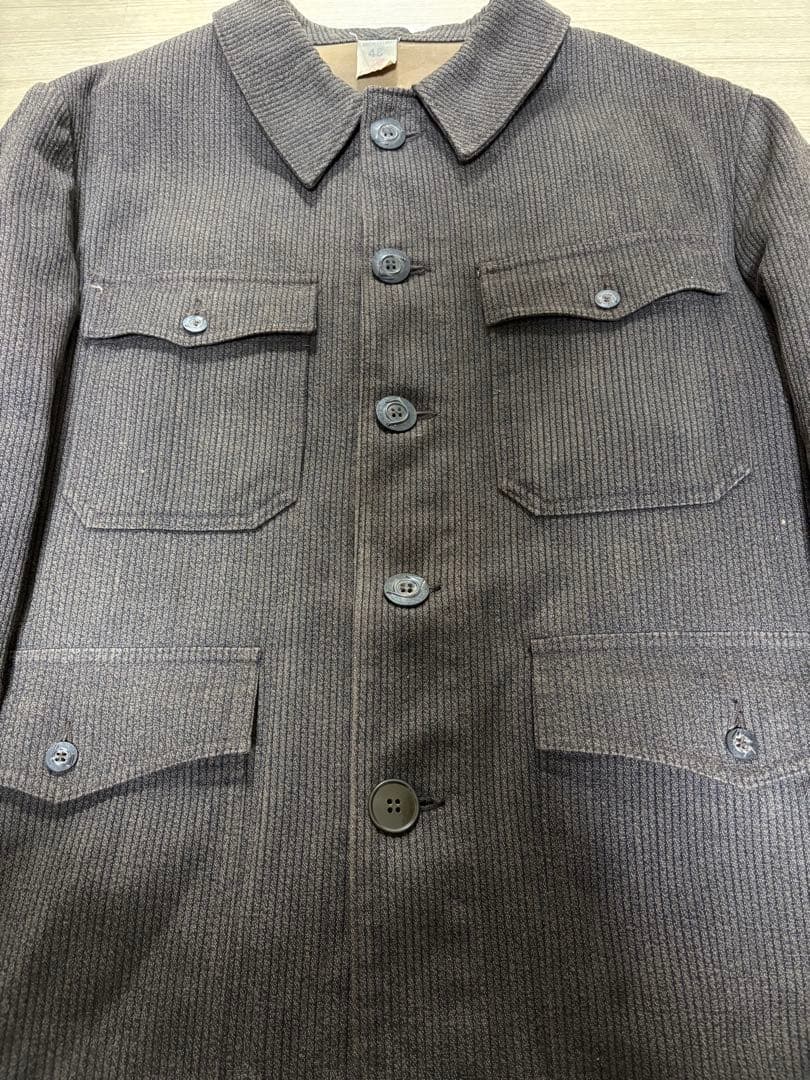 美品 50〜60s pique hunting ジャケット　黒ステッチ　ブラウン