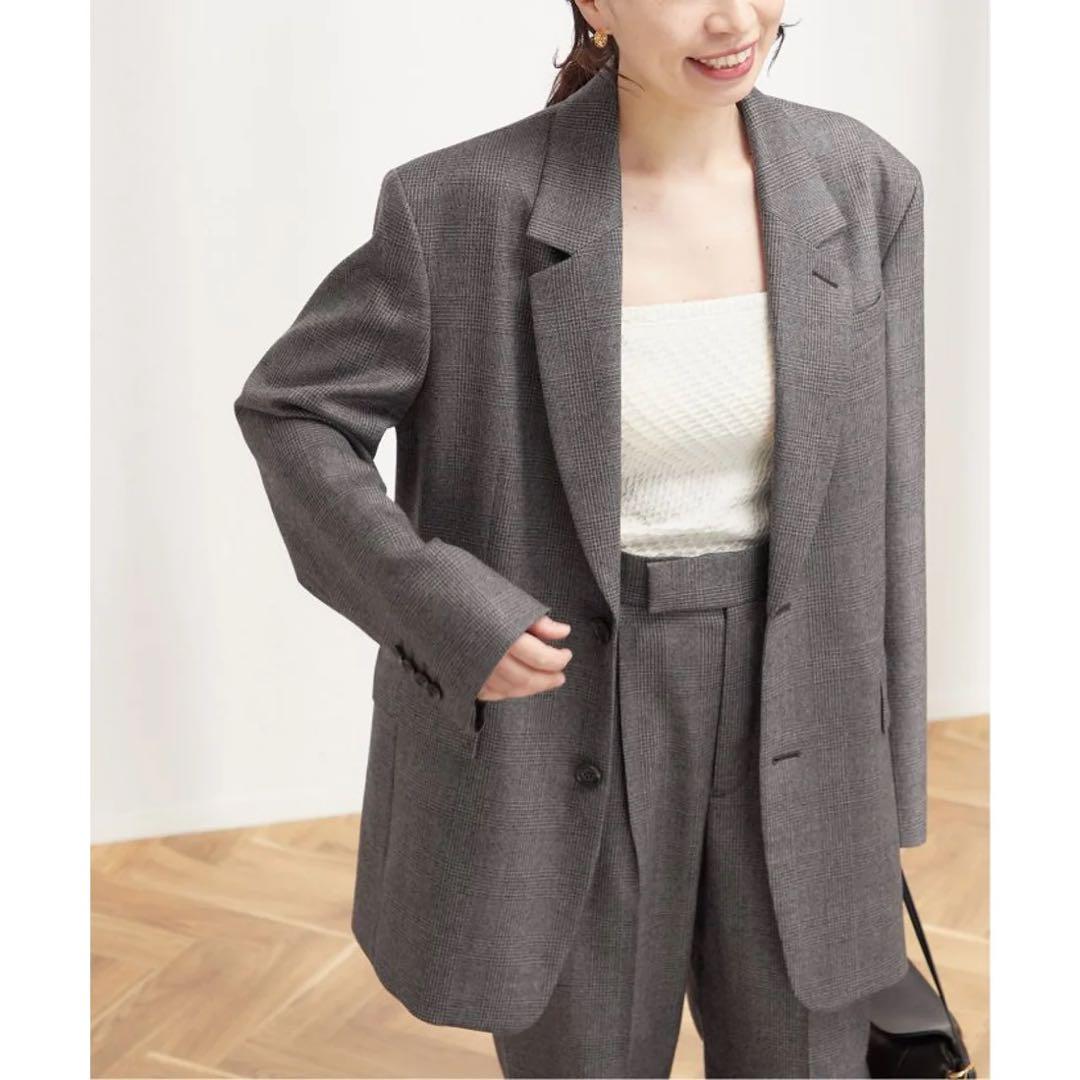 レサージュで購入　ピンストライプ グレンチェックBIGジャケット