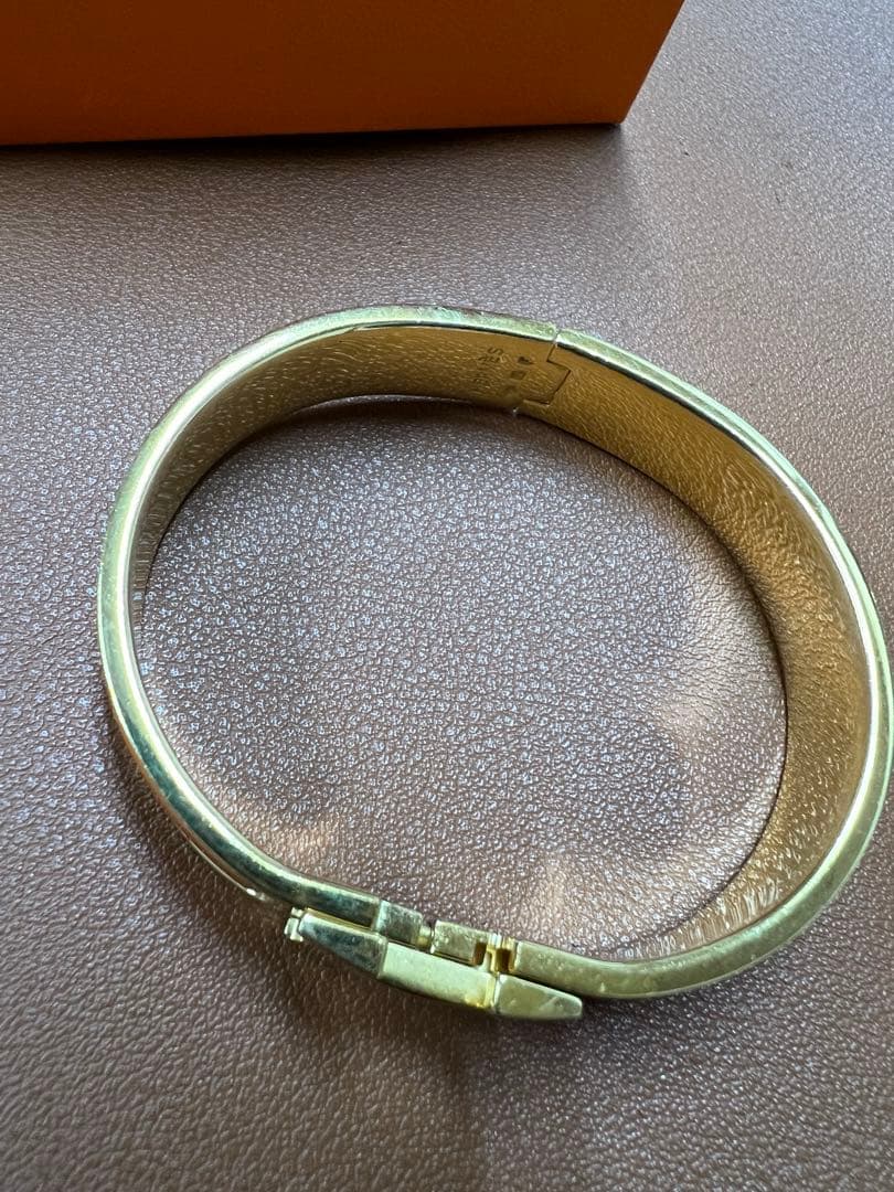 HERMES シルバー オレンジ バングル