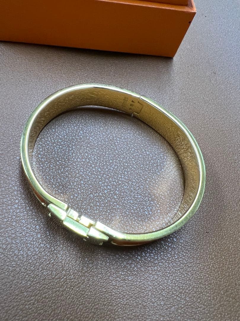 HERMES シルバー オレンジ バングル