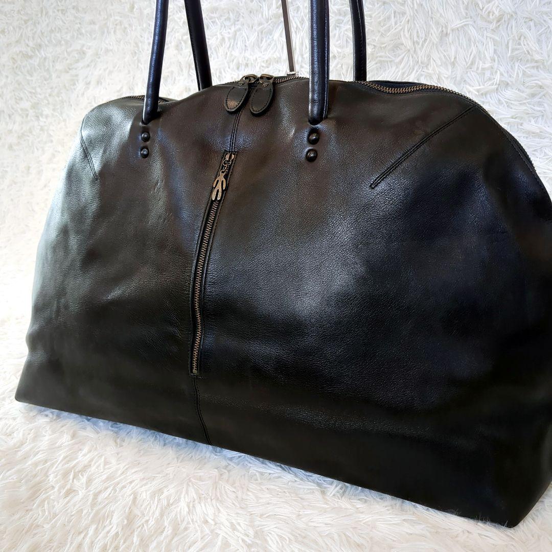 【大容量】JURGEN LEHL ヨーガンレール　レザーボストンバッグ 黒