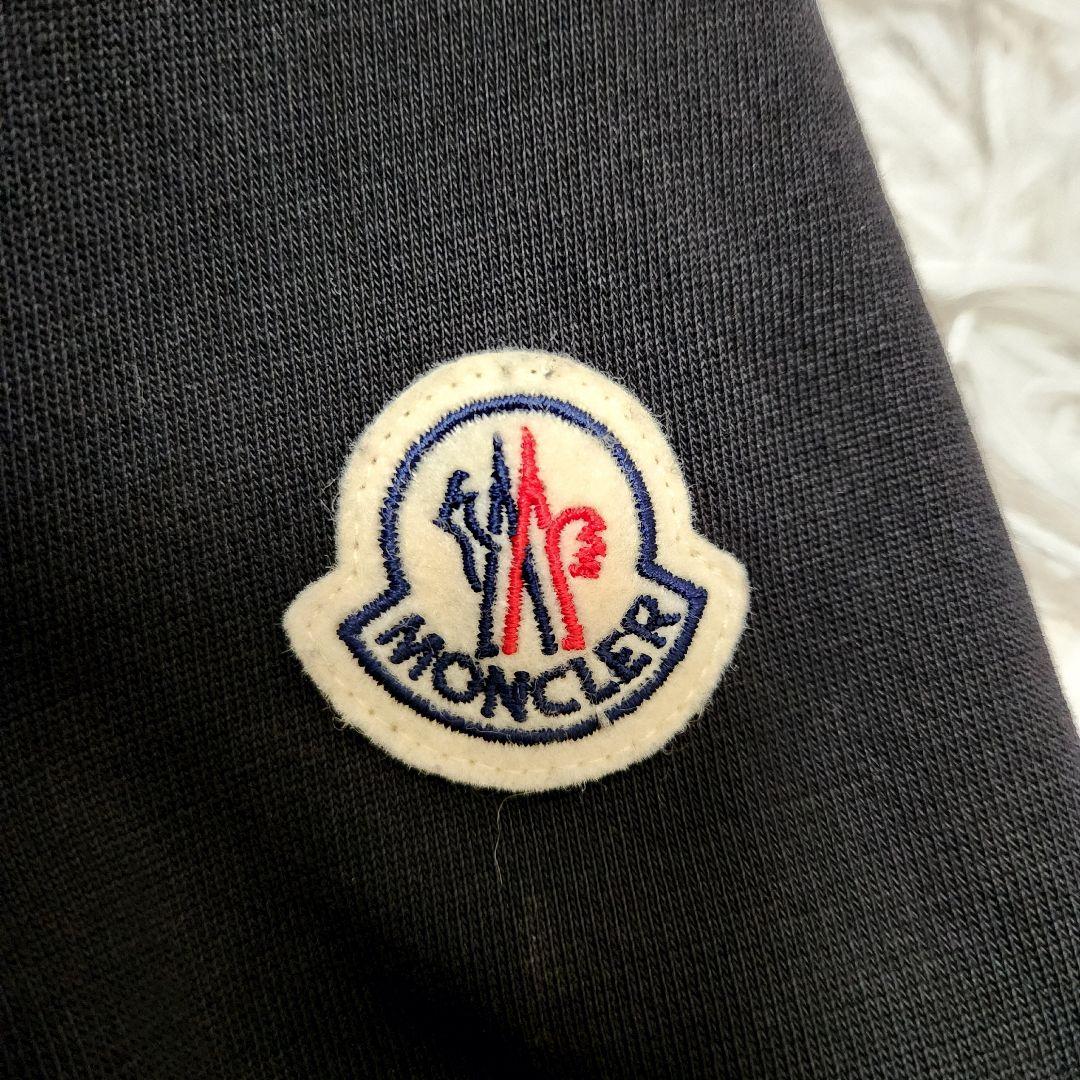 【良品】MONCLER ワッペンロゴ ベルト ナイロン切り替え フード 黒 XS