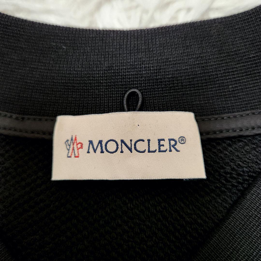 【良品】MONCLER ワッペンロゴ ベルト ナイロン切り替え フード 黒 XS