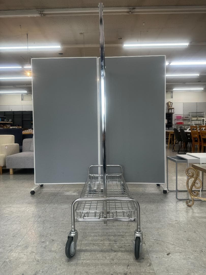 PFS 48\" GARMENT RACK　ハンガーラック　シェルフ付き　シルバー