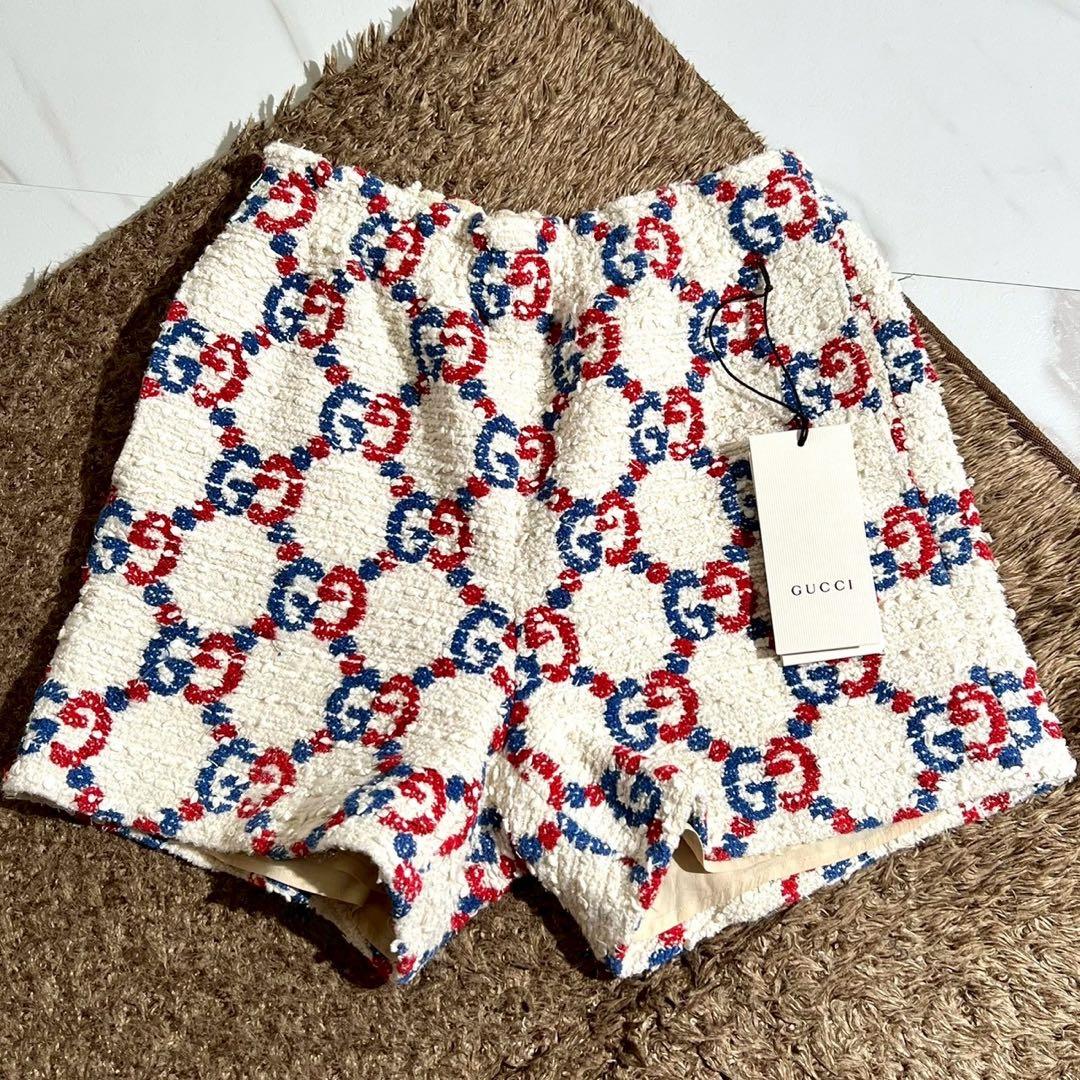 極美品 GUCCI シルヴィGG柄ショートパンツ 現行 42 キュロット19AW
