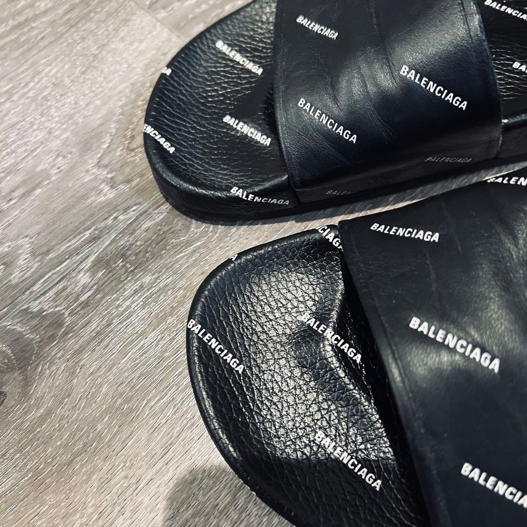 【美品】 balenciaga サンダル 27.0 総柄 レザー