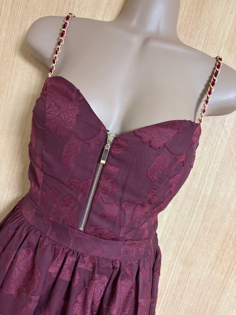 花柄レースシフォンキャミロングドレスwrdM