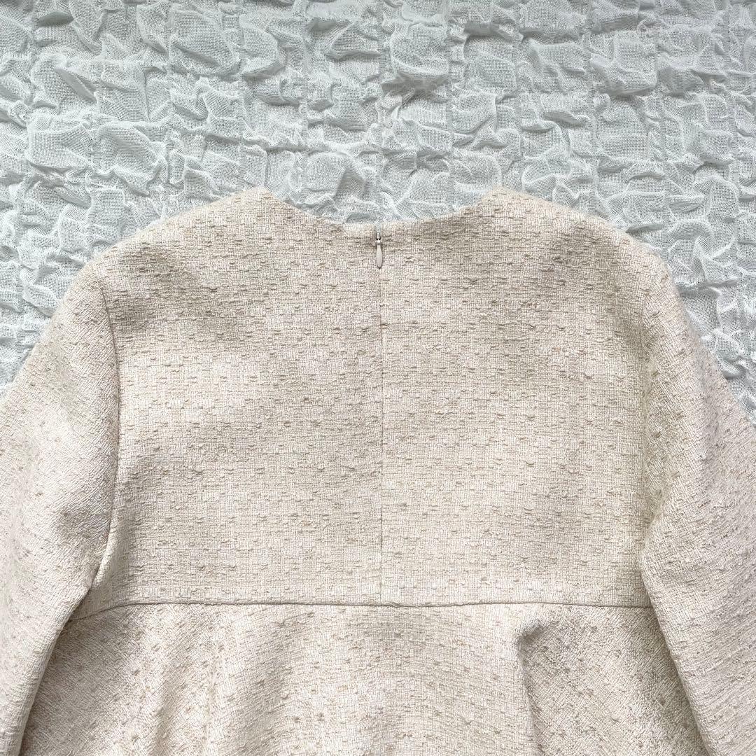 【美品】デミルクスビームス バックフレアツイードプルオーバー ペプラム 定価2万