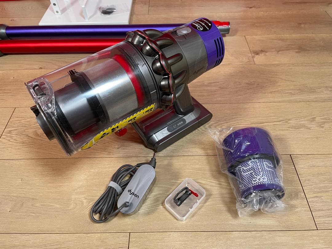 ダイソン ⑦ V10SV12 ホワイトスタンド　２本のパイプ　交換フィルター付