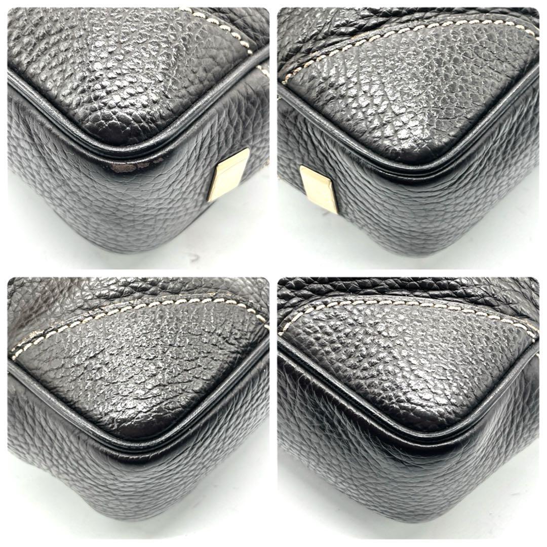 【希少】ダンヒル メッセンジャーバッグ フラップ シボ革 ダークブラウン