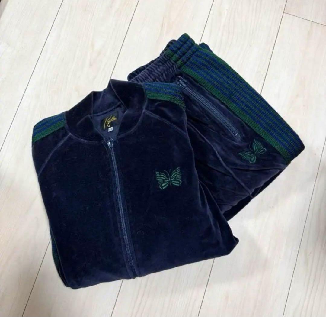 Needles ニードルズ　ベロアジャージ ネイビー