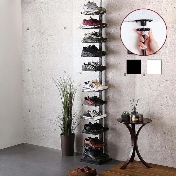 シューズラック スリム 靴収納 靴収納 スニーカーラック【ブラック】
