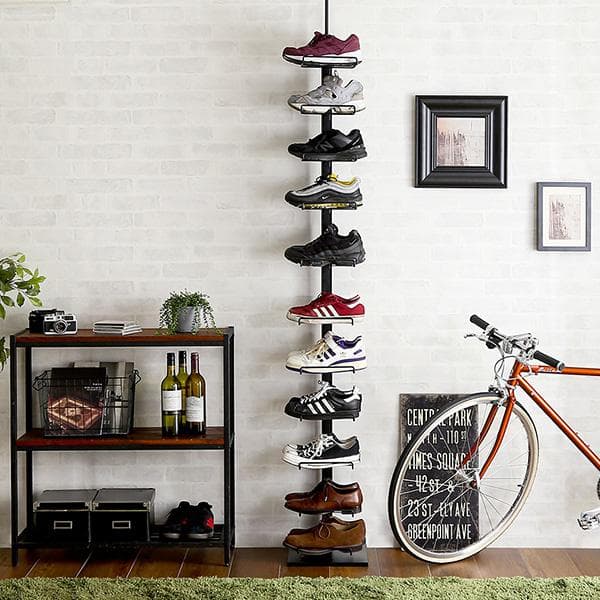 シューズラック スリム 靴収納 靴収納 スニーカーラック【ブラック】