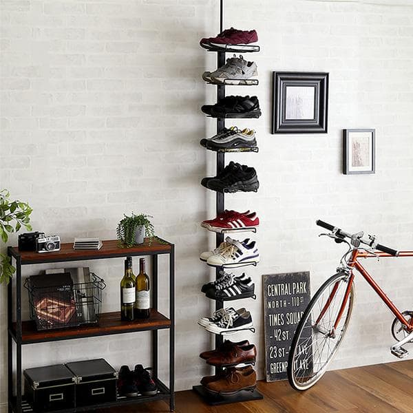 シューズラック スリム 靴収納 靴収納 スニーカーラック【ブラック】