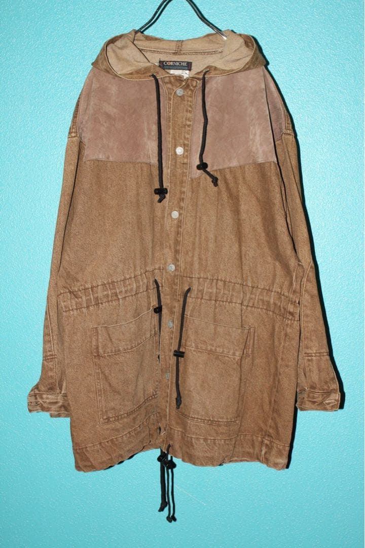 【80s❗️】CORNICHE デニム モッズコート L ブラウン 希少