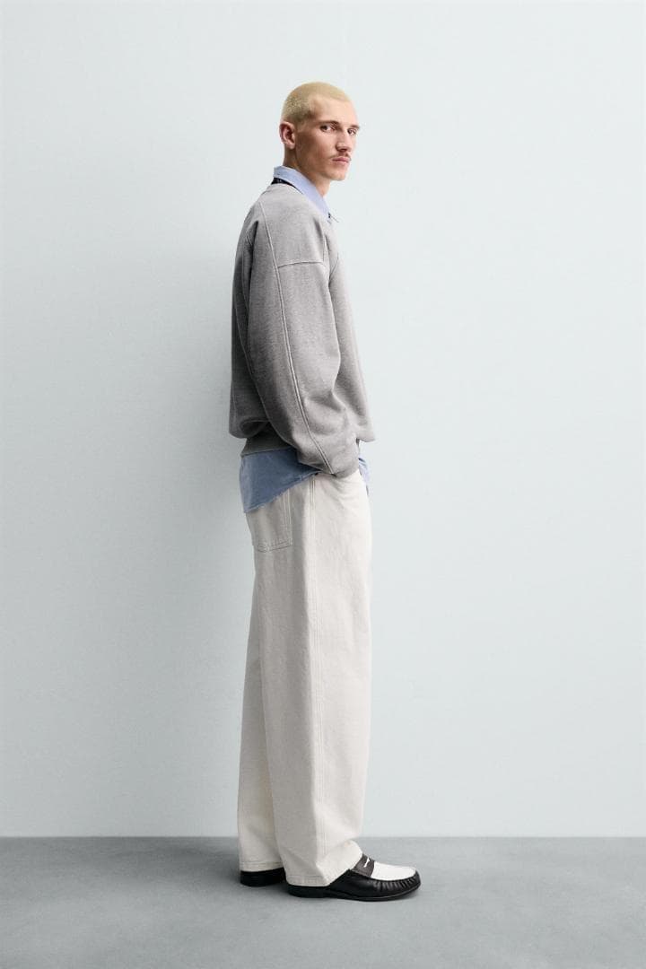 ZARA　チャンピオン パッチ クルーネック スウェットシャツ　L