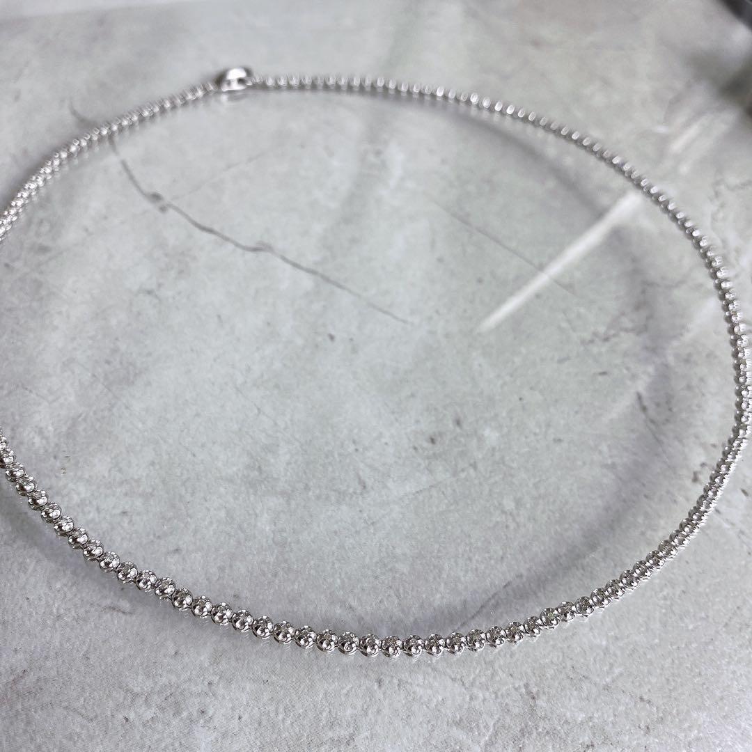 ダイヤモンド 1.00ct SV925 ネックレス テニスネックレス
