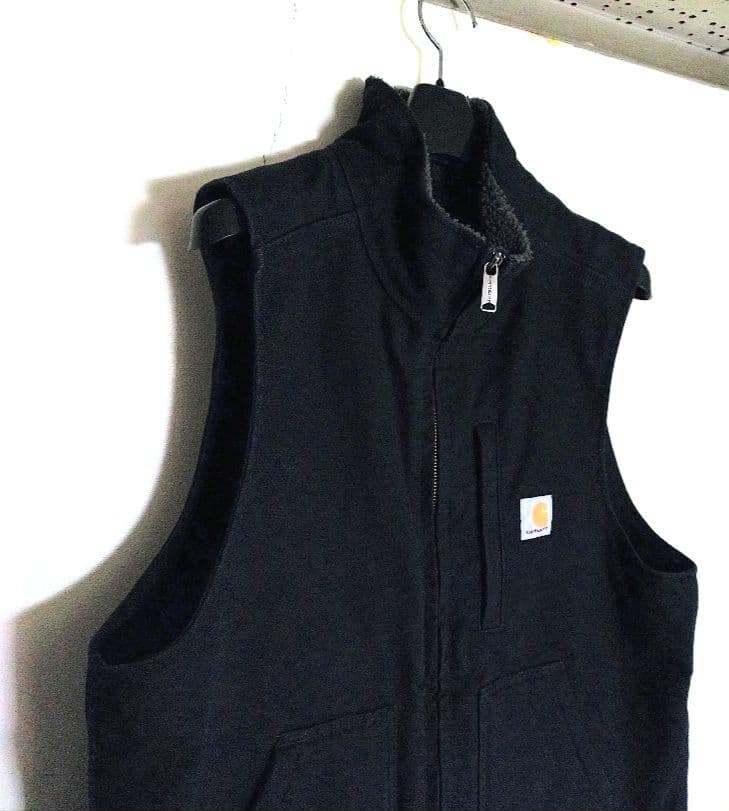 ■Carhartt ダックベスト【黒】モックネック現行✨USED美品