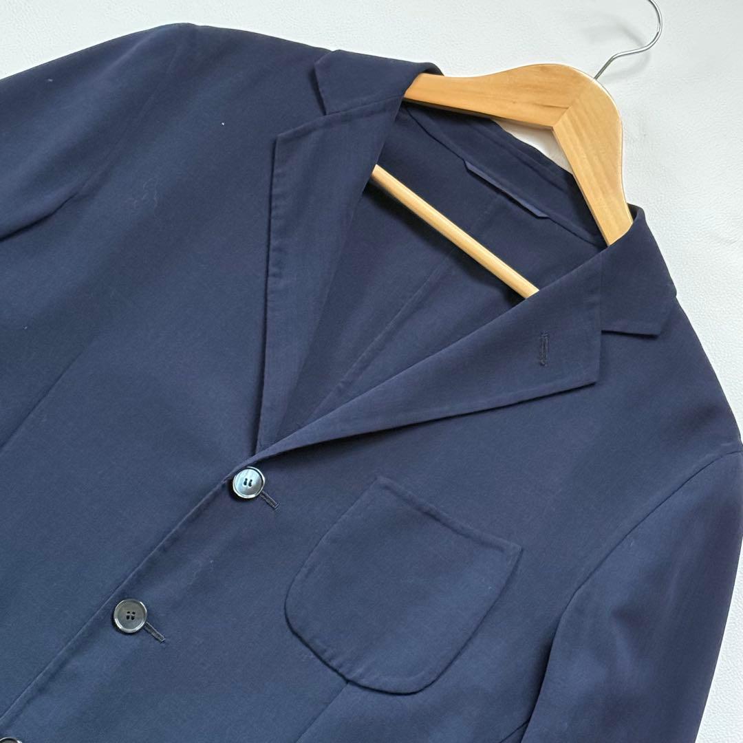 美品 テーラードジャケット 紺 シェルボタン サルトリオ イタリア製 50