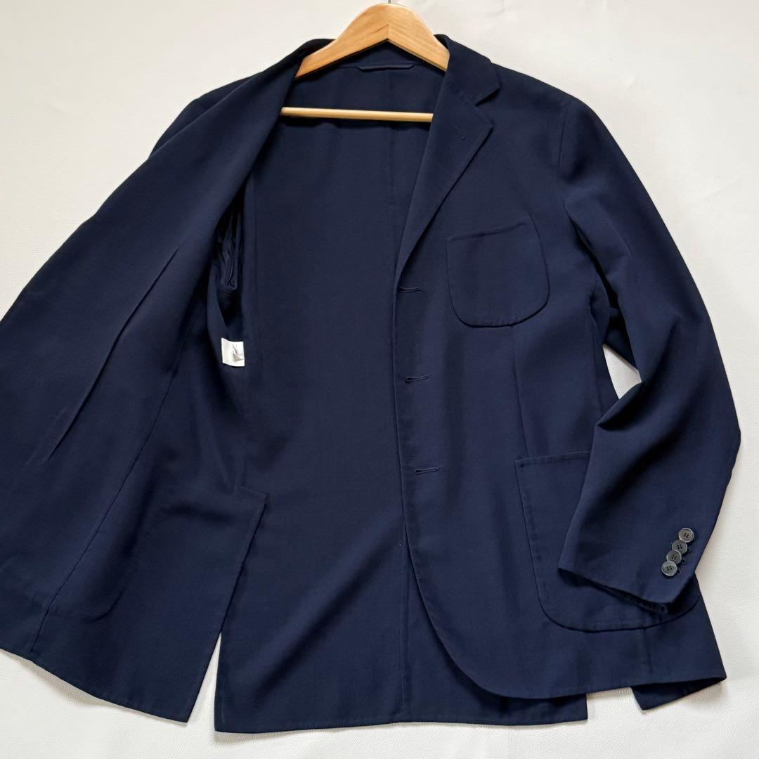 美品 テーラードジャケット 紺 シェルボタン サルトリオ イタリア製 50