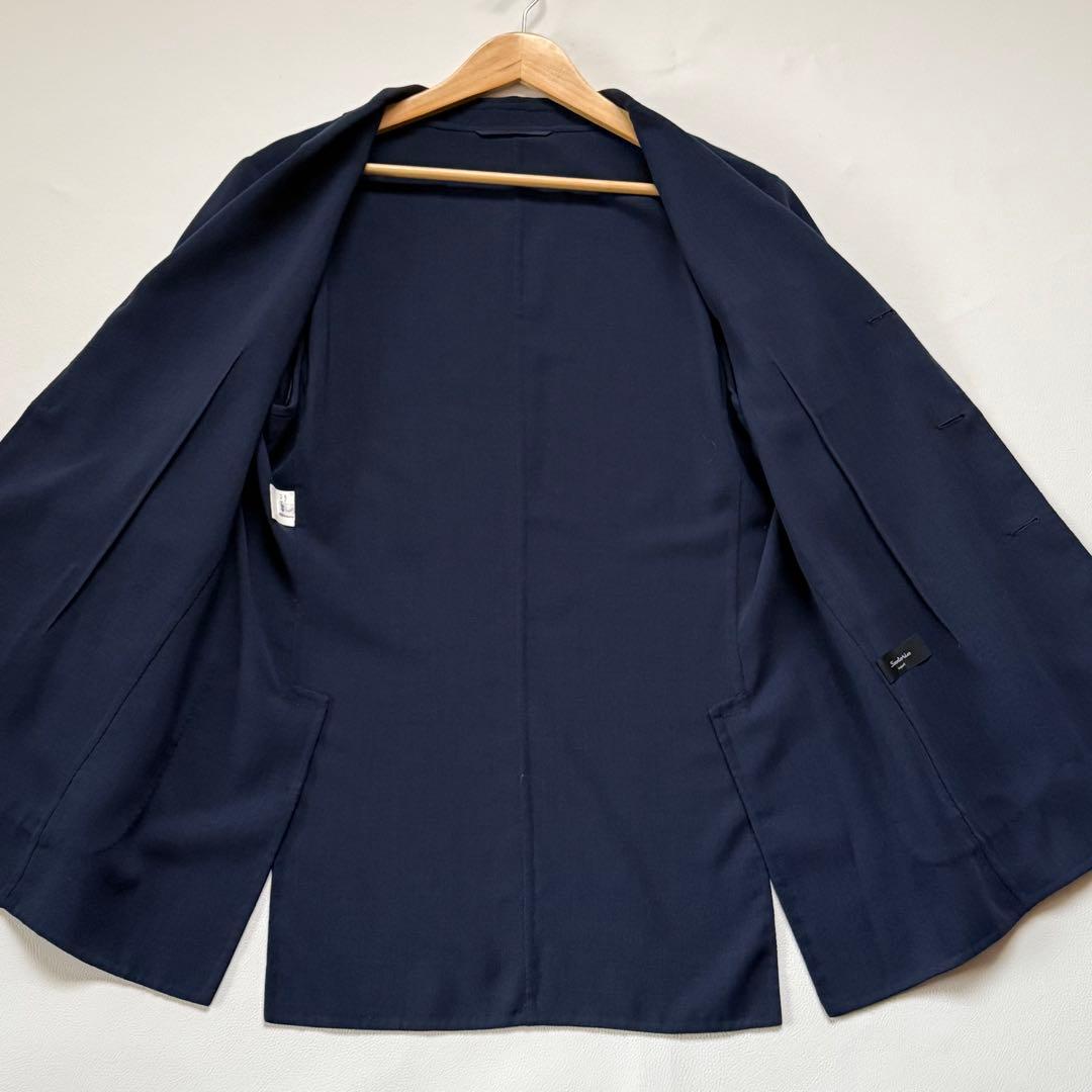 美品 テーラードジャケット 紺 シェルボタン サルトリオ イタリア製 50
