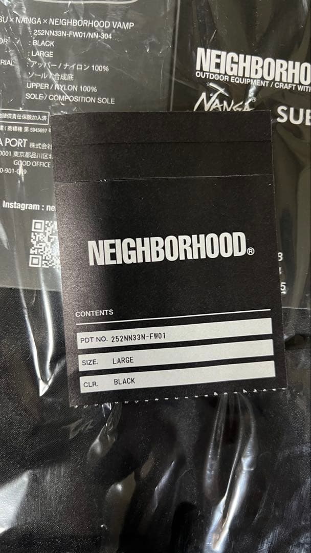 NEIGHBORHOOD NH X NANGA X SUBU . VAMP 黒L