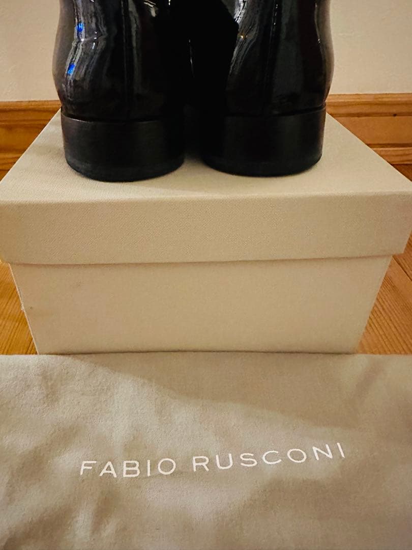 FABIO RUSCONI オックスフォード エナメル レースアップシューズ