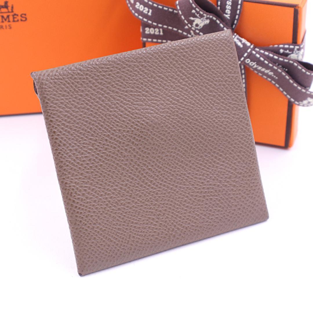 エルメス バスティア ケース レザー U刻印 グレージュ