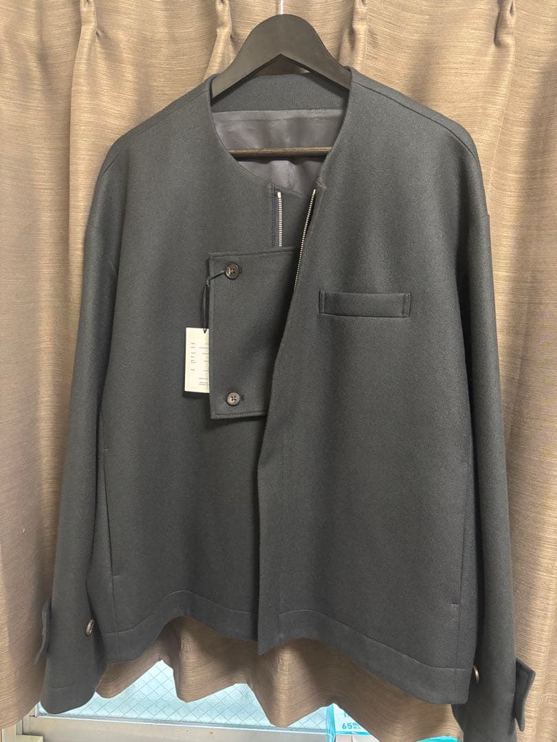 stein 21aw ノーカラーメルトンジャケット　Sサイズ