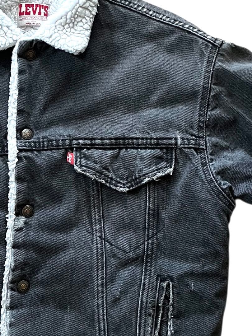 vintage us製LEVI'Sリーバイス裏ボアトラッカージャケット黒S