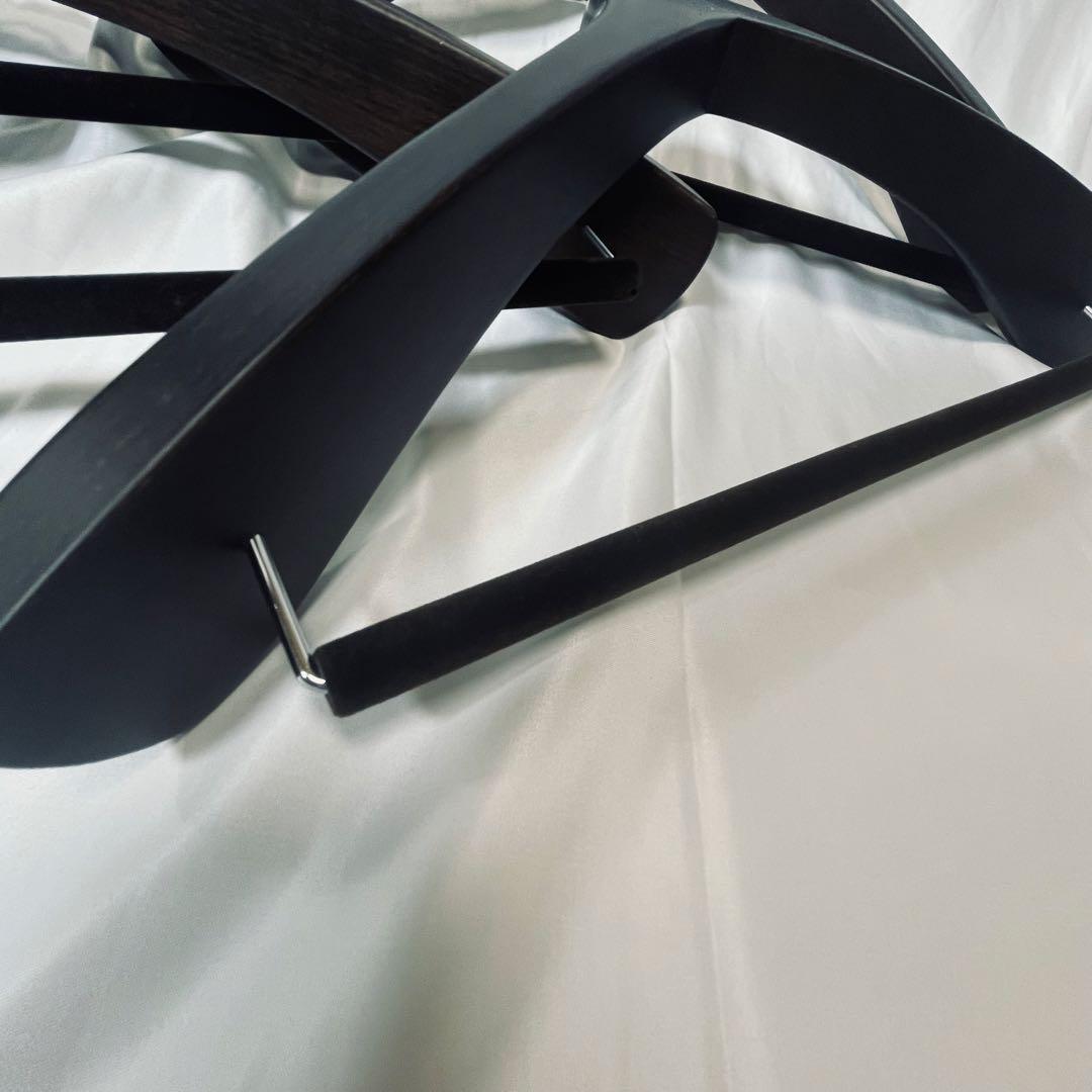 【ナカタハンガー】高級木製ハンガー　ダークブラウン　 4本セット