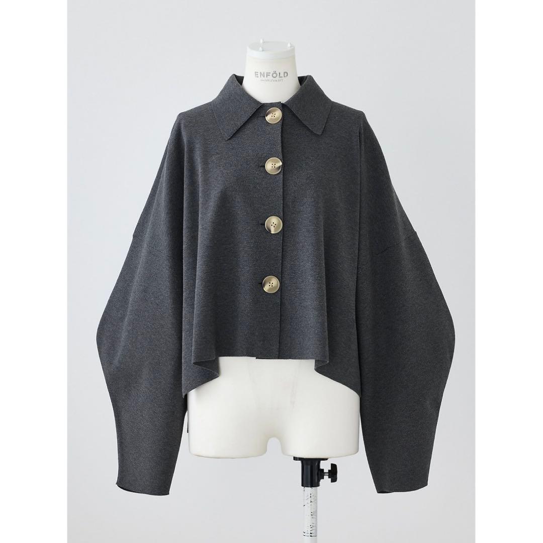 ENFOLD/エンフォルド　COLLAR BOX CARDIGA 38