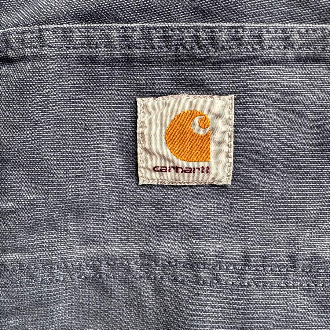 極美品 カーハート 肉厚 ダック ダブルニー w34 × L32 ブルーグレー